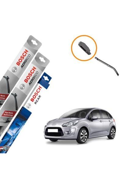 Bosch Citroen C3 Muz Silecek Takımı Ön Arka Aeroeco 2010-2015
