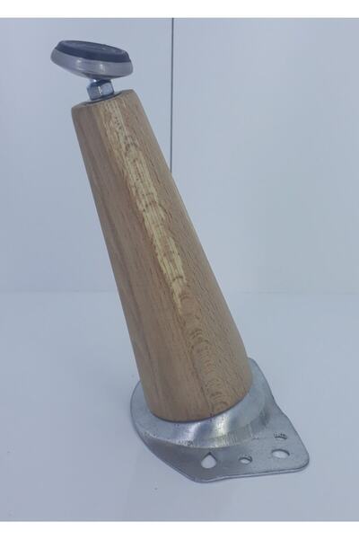 BARERMO Picior conic din lemn de 15 cm cu dispozitiv de picior metalic - picior din lemn pentru scaun, picior pentru consola, picior pentru dulap