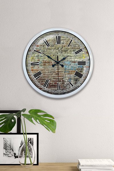 Kasva Concept Gift 40 cm White Metal Vintage Wall Clock