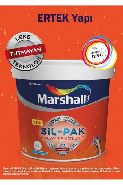 Marshall Sil-pak Leke Tutmaz Duvar Boyası 15 Lt - (20 Kg) Vanilya Çiçeği