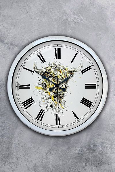 Kasva Concept 40 cm White Metal Animal Kingdom Wall Clock