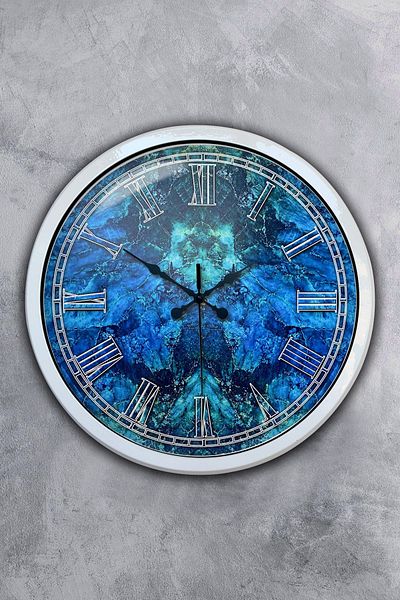Kasva Concept Gift 40 cm White Metal Blue Wall Clock