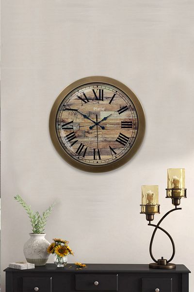 Kasva Concept Gift 36 cm Antique Metal Misaf Wall Clock