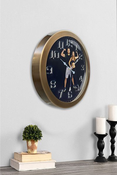 Kasva Concept Ceas de perete Fitness din metal antic 36 cm