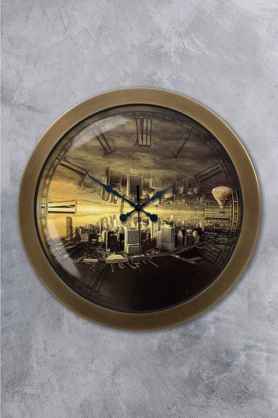 Kasva Concept Antique Metal New York Wall Clock 36 cm