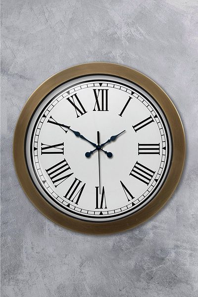 Kasva Concept Gift 36 cm Antique Metal Novel Number Wall Clock
