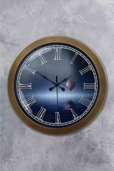 Kasva Concept Gift 36 cm Antique Metal Cappadocia Wall Clock