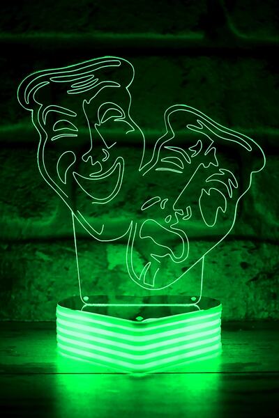 Hediye Kovanı قناع المسرح مصباح ثلاثي الأبعاد