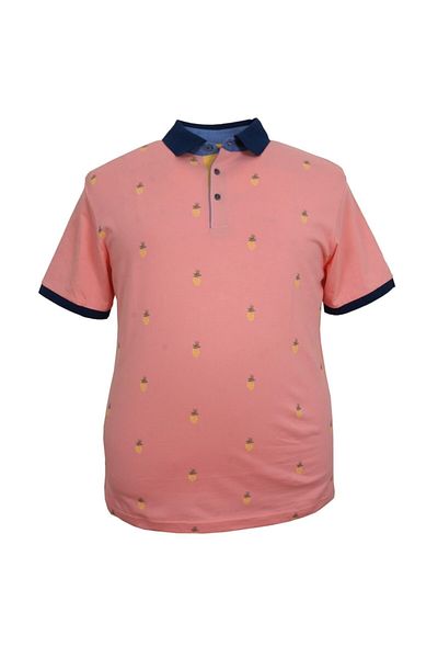 rugatchi Ανδρικό μπλουζάκι με γιακά Polo Plus Size Ροζ