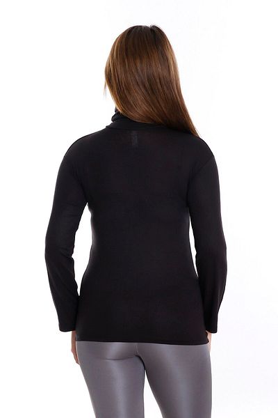 DISENTIS MODEST Viscose Black Body - Plus Size, Full Turtleneck, Throat
