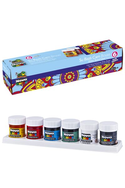 Nova Color Öğrenci Tipi Cam Boyası Su Bazlı 6 Renk Nc-1996