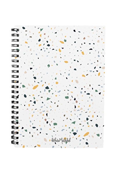 Bikutumutluluk Gift - N070 A5 Design Spiral Notebook - White Tile Pattern