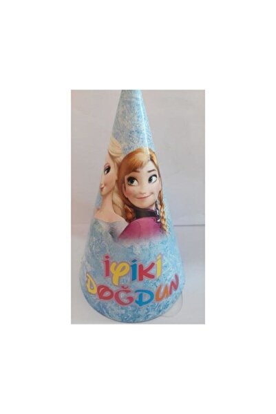 Happyland 10 Adet Frozen Parti Şapkası, Elsa Karlar Ülkesi Doğum Günü Şapkası