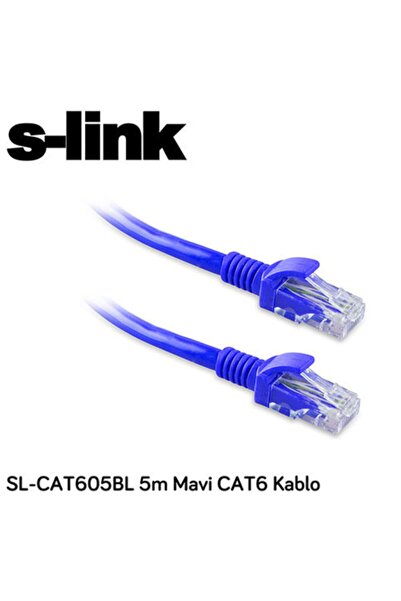 S-LINK Sl-cat605bl 5m Mavi Cat6 Kablo