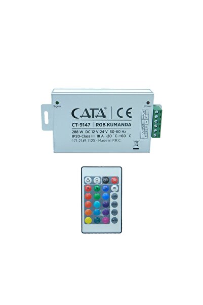 Cata Rgb Şerit Led Için Modül Ve Uzaktan Kumanda Rgb Renk Kontrolcüsü Ct-9147