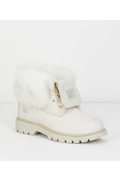 Caterpillar Γυναικείες μπότες Utah Fur Beige Nubuck