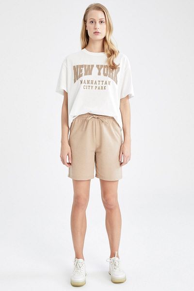 DeFacto Regular Fit Bermudashorts aus recyceltem, dünnem Sweatshirtstoff