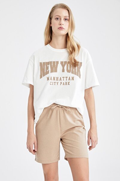 DeFacto Regular Fit Recycled Thin Sweatshirt Fabric Bermuda Shorts