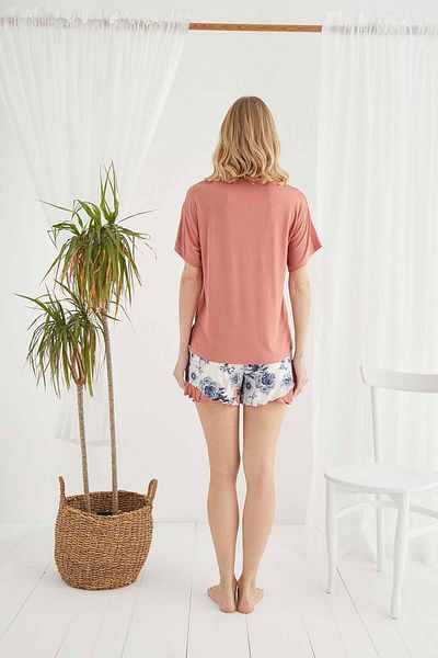 Sevim 13468 Short Sleeve Tile Shorts Set