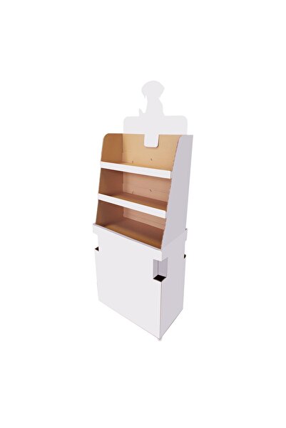 PriGo Std28 36x63,5x178 cm 3 Raflı Dikey Karton Teşhir Standı