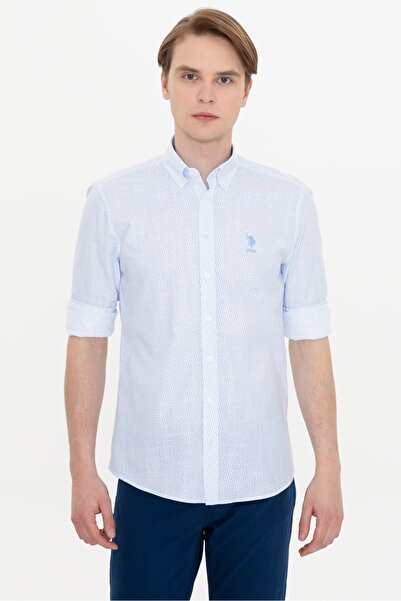 U.S. Polo Assn. Ανδρικό μπλε πουκάμισο