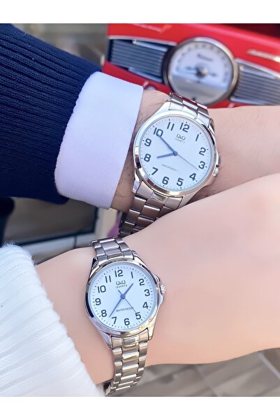 Q&Q Metal Kordon Takım Kol Saatleri Sevgili Saati Çift Saati 2 Yıl Garantili