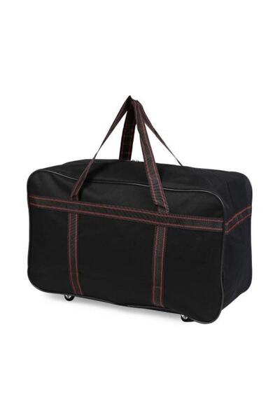 BOYRAZ Siyah Kulplu Orta Boy Valiz,seyahat Çantası,orta Boy Outdoor Çanta,tekerlekli Çanta 57 Cm