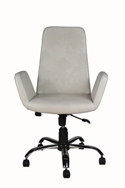 Herkese Mobilya Broadway Krem Deri Makam Koltuğu Ofis Koltuğu Büro Koltuğu Yö...