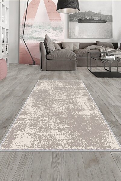 on the clouds Bej Eskitme Desen Yıkanabilir Kaymaz Taban Leke Tutmaz Modern S...