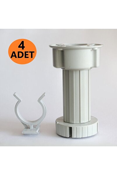 ŞENEL 4 Adet Baza Ayağı Ve Klips Takım Mutfak Baza 10 Cm - 15 Cm Ayarlanabili...