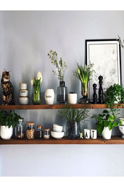 Karadeniz Dizayn Ahşap Raf 2'li 100x20 Cm Kalınlık 40mm