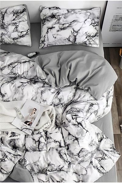Always Single Double Sided Duvet Cover Set with Elastic Sheet