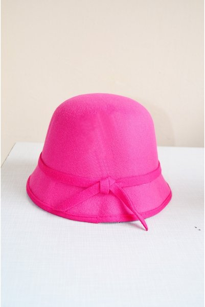parlakmoda Şapka Cloche Keçe Pembe Şapka
