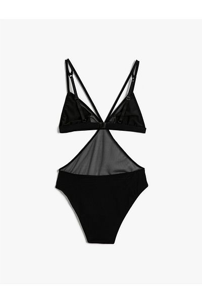 Koton Window Detailed Tulle Bodysuit