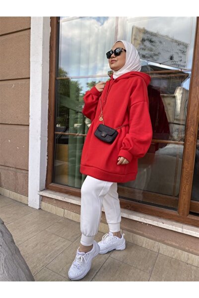 modabetce Oversize Raised Sweat Red 1003