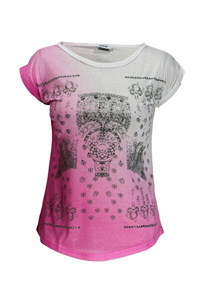 Erimeks Parlak Taşlı Kadın Kısa Kollu T-shirt
