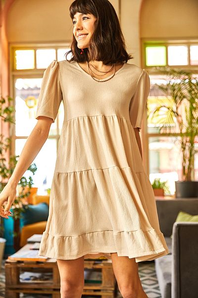 Olalook Dress - Gray - Smock dress