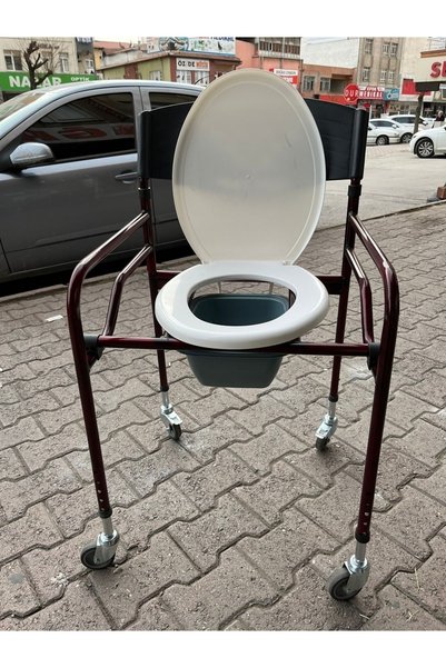 MEDİKALCİM Plastik Kapaklı Tekerlekli Tuvaletli Hasta Sandalyesi