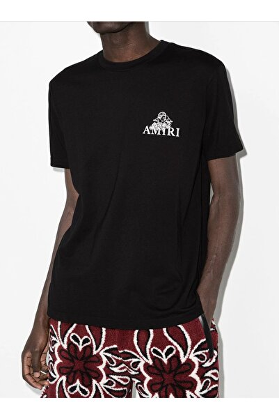 Amiri Μπλουζάκι με λογότυπο μαύρο κανονική εφαρμογή
