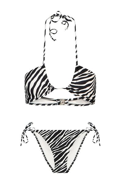 AQUELLA Zebra Patterned Halter Neck Bikini Set