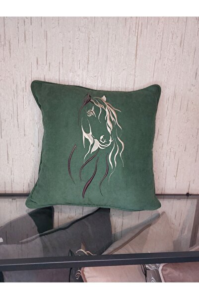 NAKIŞ HOME DESİGN غطاء وسادة مطرز بنمط حصان ومضلع مطرز
