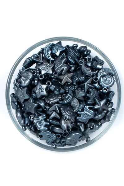 yfhobi 20 Gram - Karışık Figürlü Kulplu Plastik Boncuk, Soft Füme Renkli, 1. ...