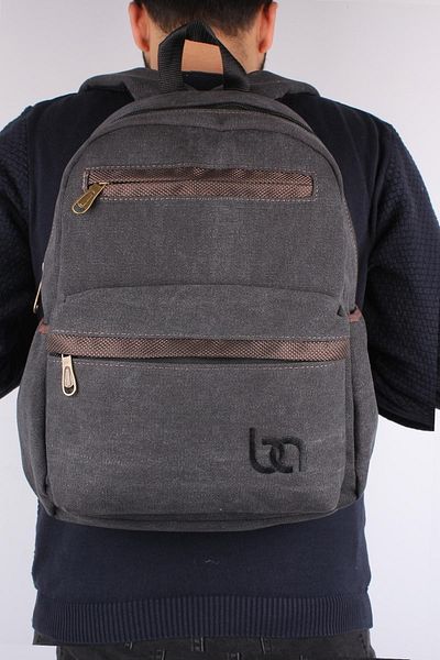 Bagacar Rucsac de școală casual din pânză neagră 130 cu laptop