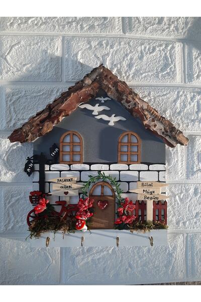 EL YAPIMI Psacraft Çeyizlik Duvar Dekoru 27x27 Cm Anahtarlık Askısı