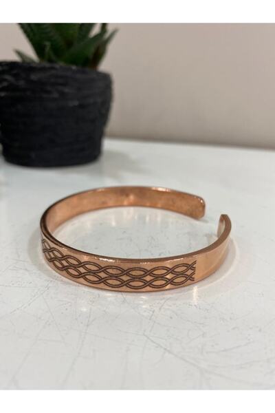 KAVELE Saf Bakır Bileklik -her Bileğe Uygun-geçmeli-unisex-