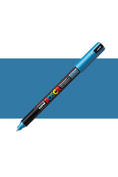 Uni Posca Marker Pen PC-1mr (0.7mm) Metallic Blue