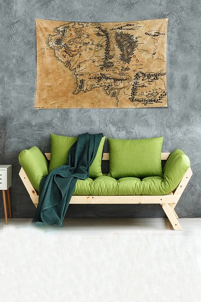 on the clouds Iron Hills Map Map Stain Resistant Velvet Fabric Wall Cover Wall Carpet