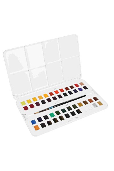 Daler Rowney Aquafine Studio Set Tablet Sulu Boya Seti 48 Renk Plastik Kutu