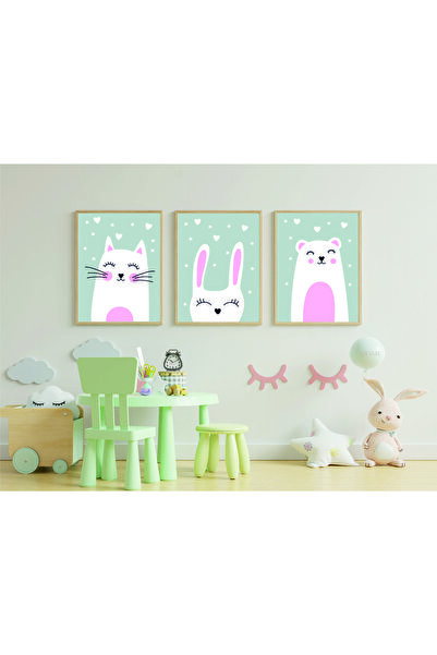 RET Dizayn Masa decorativa retro MDF pentru camera copiilor (cu aspect de cadru)