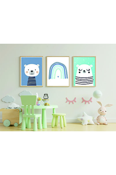 RET Dizayn Masa decorativa retro MDF pentru camera copiilor (cu aspect de cadru)